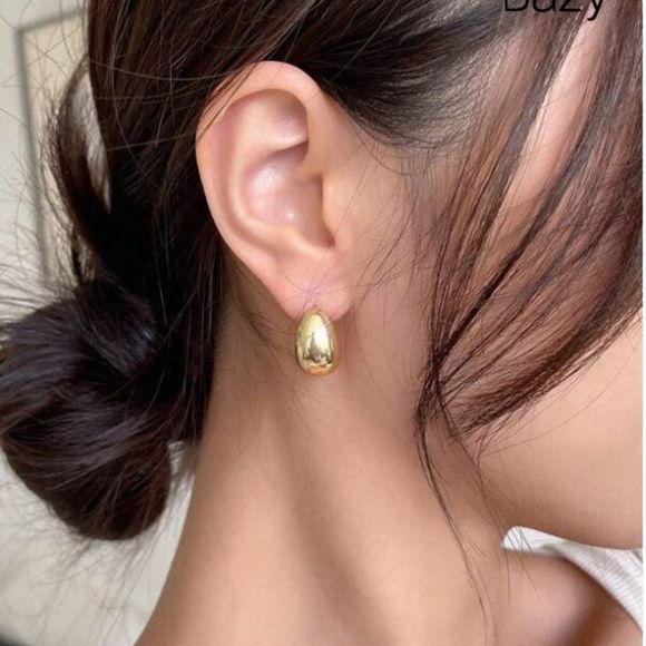 7/$35 Gold Color Small Drop Earrings. Dome Earrings - Picture 4 of 8
